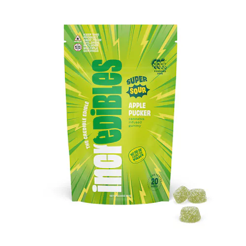 Super Sour Apple Pucker | Gummies | 20 pack | 100mg THC-active