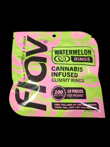 Mega Rings: Watermelon – 100mg Distillate Gummies – Flav-active