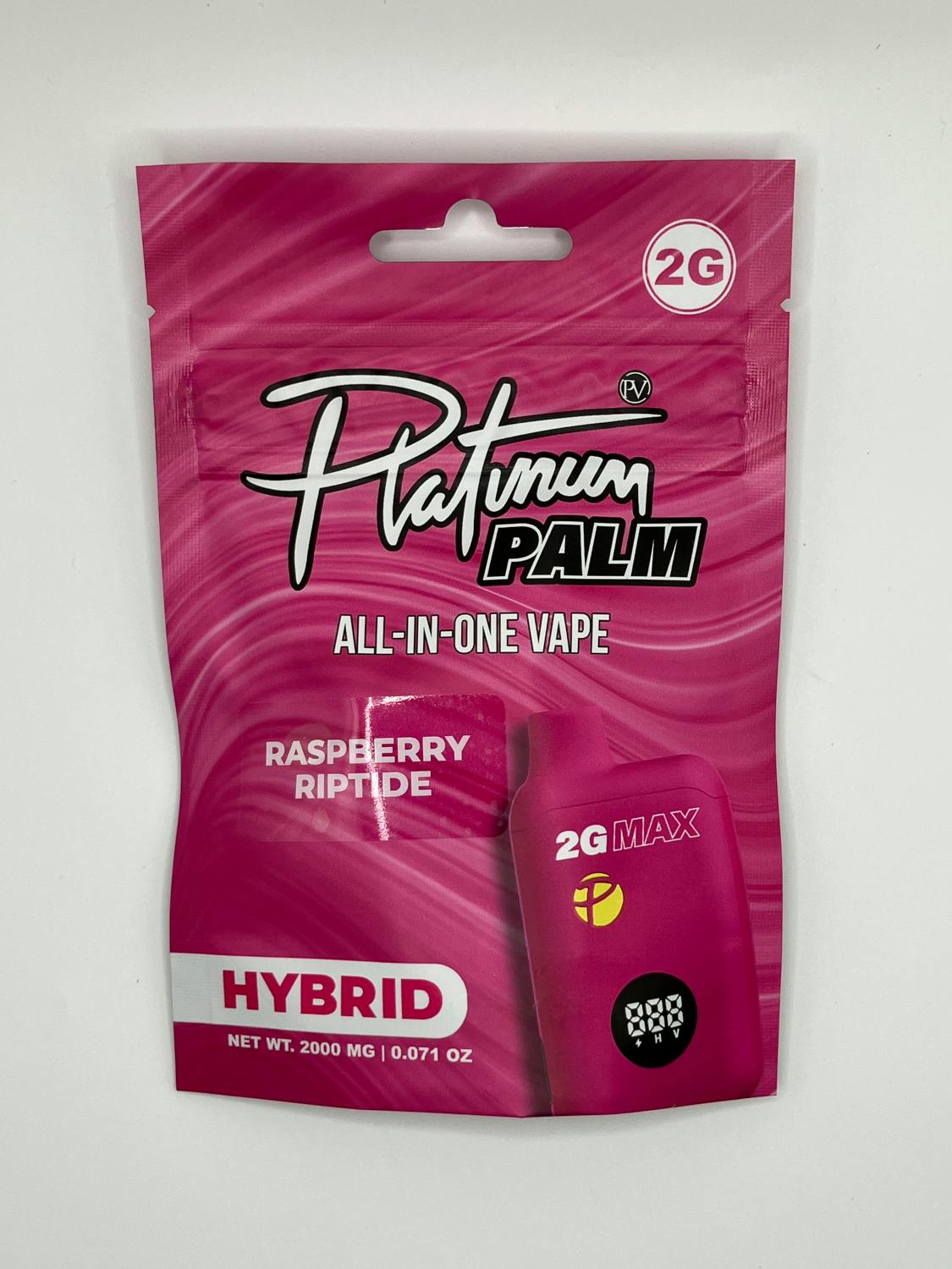Platinum Vape | Palm Disposable Vape - 2g - Raspberry Riptide (Hybrid)