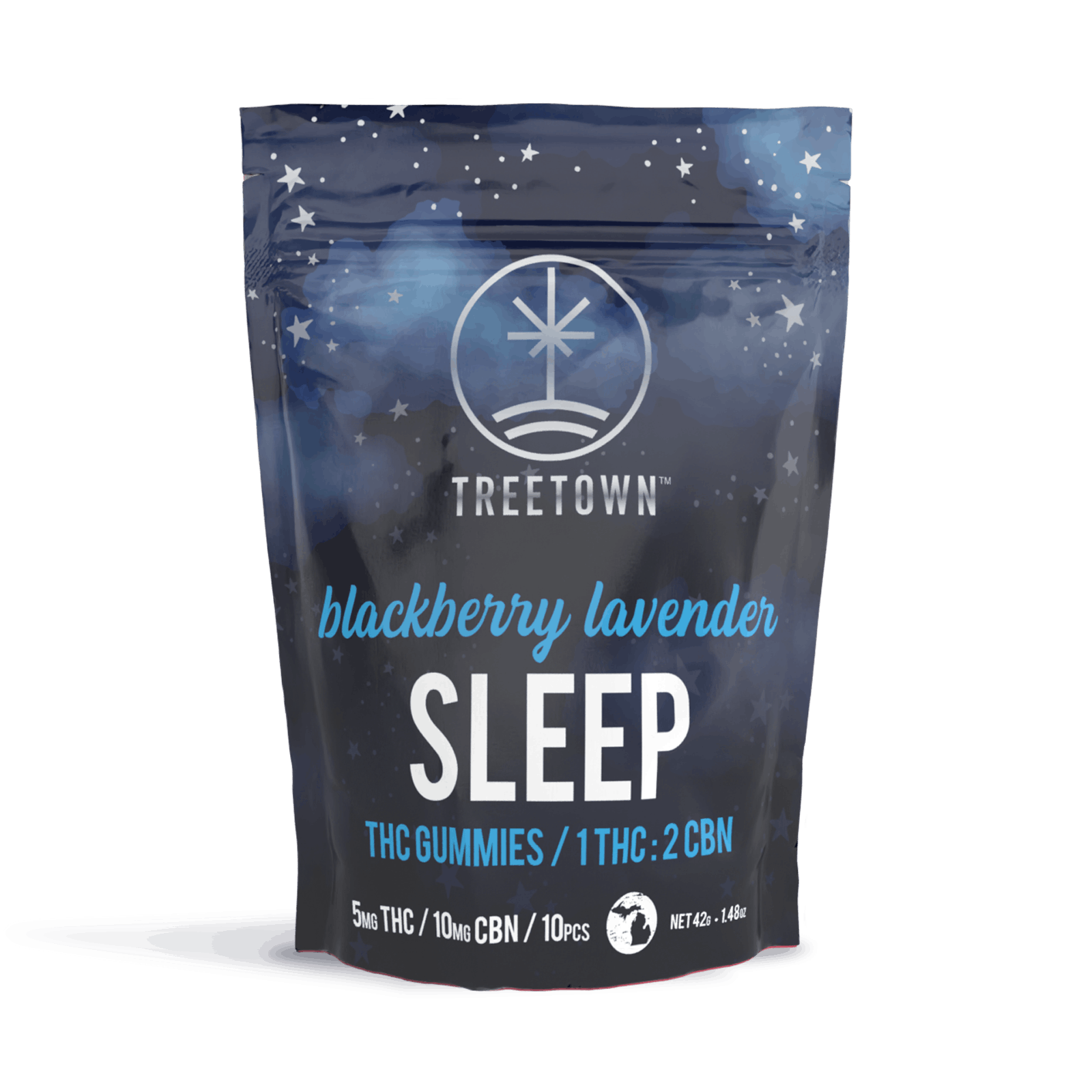 Product: 1:2 Sleep | Blackberry Lavender | 5mg THC x 10mg CBN | 10pk | TreeTown