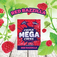 Product: Red Razzilla | 100mg x 2pk | Mega Chews | Choice Chews
