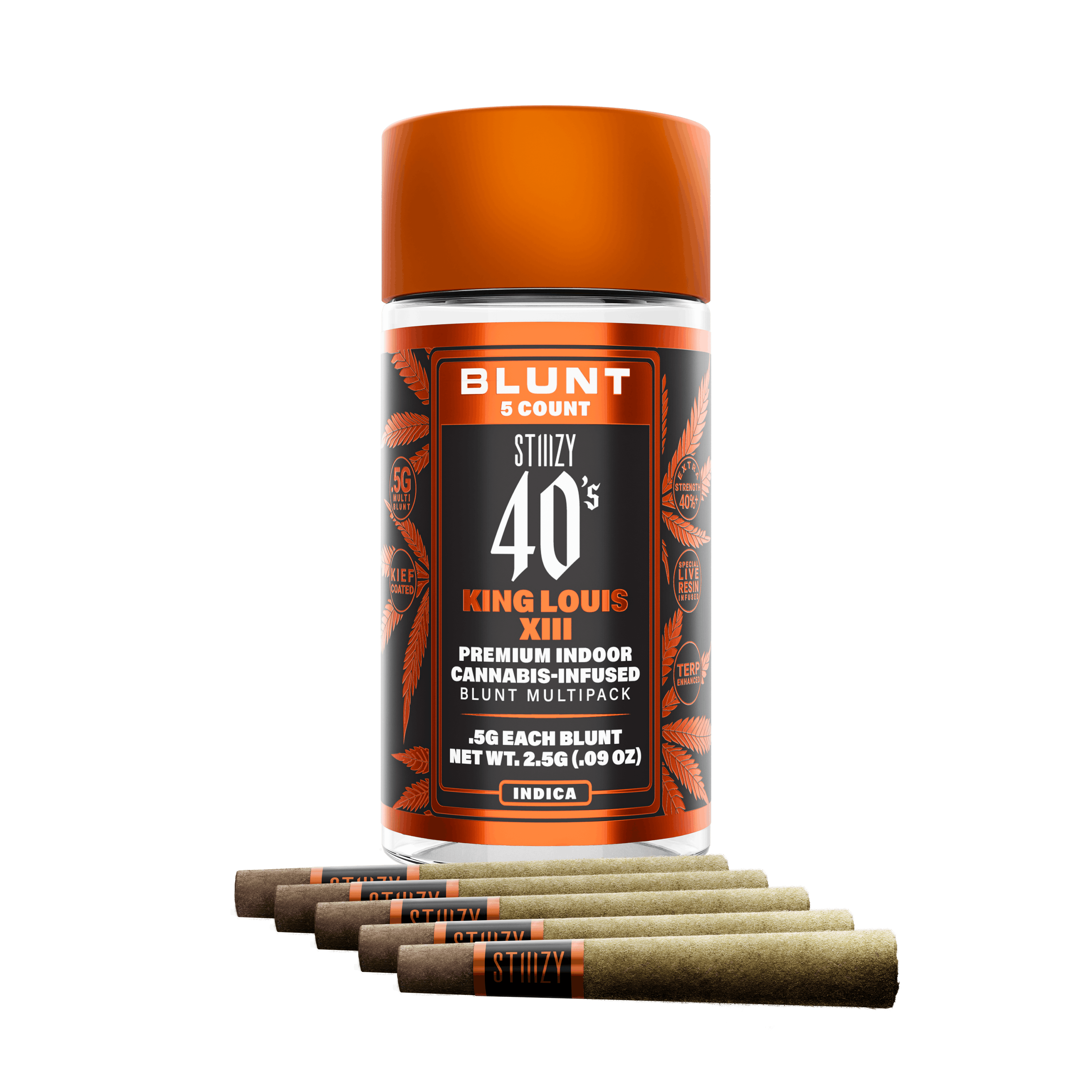 Stiiizy - 5-Pack .5g Live Resin Infused Blunts - King Louis XIII