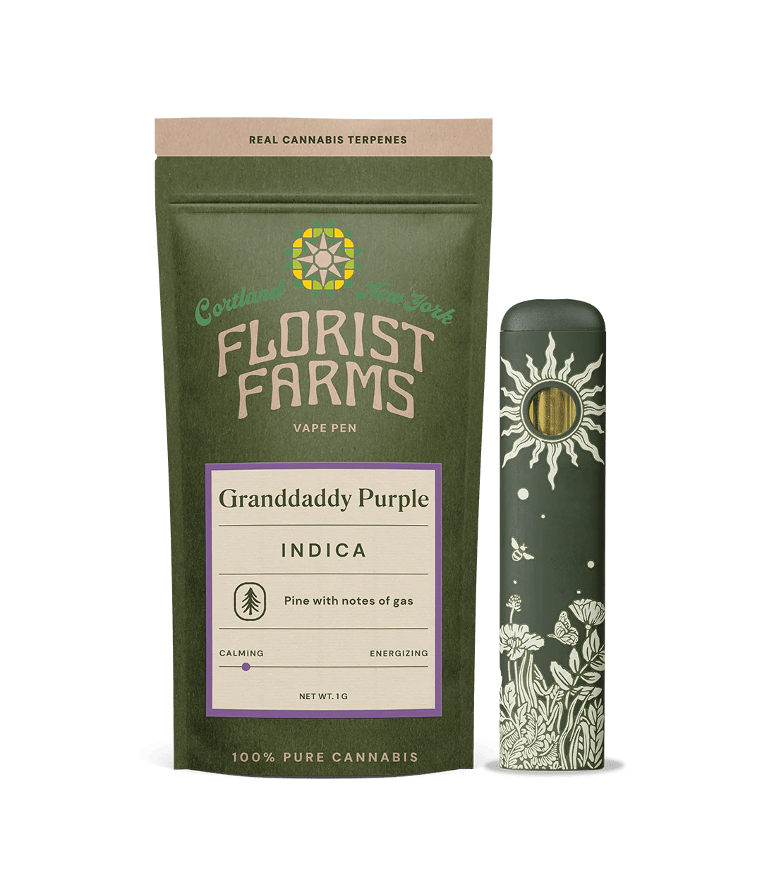 Florist Farms Granddaddy Purple Disposable Vape 1g | Sacred Bloom