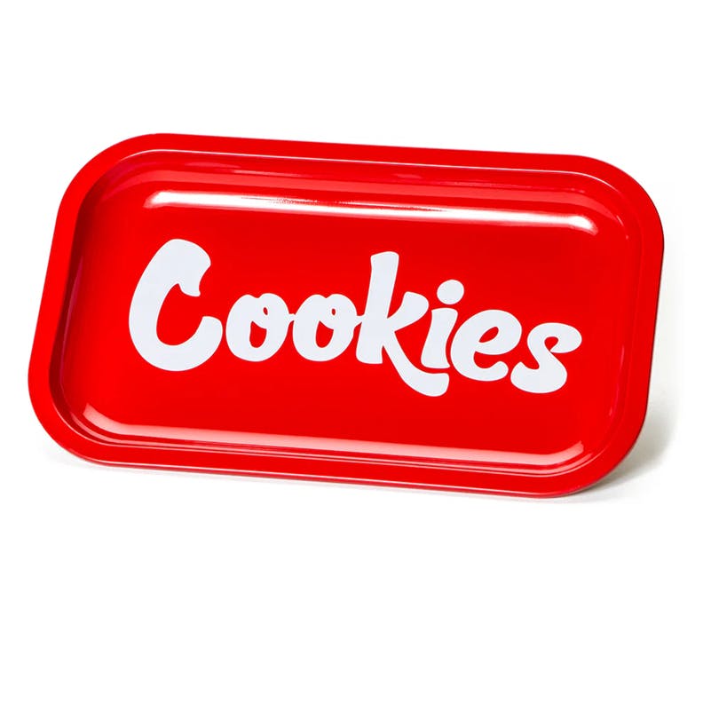 Cookies | Medium Metal Rolling Tray | Red