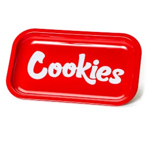 Cookies | Medium Metal Rolling Tray | Red