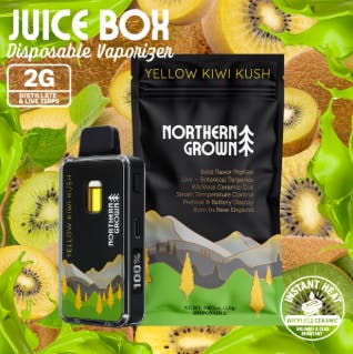 Product: Juice Box | Yellow Kiwi Kush | Distillate AIO Vape