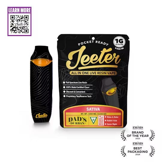 Jeeter - 1g Live Resin Disposable - Dads Durban
