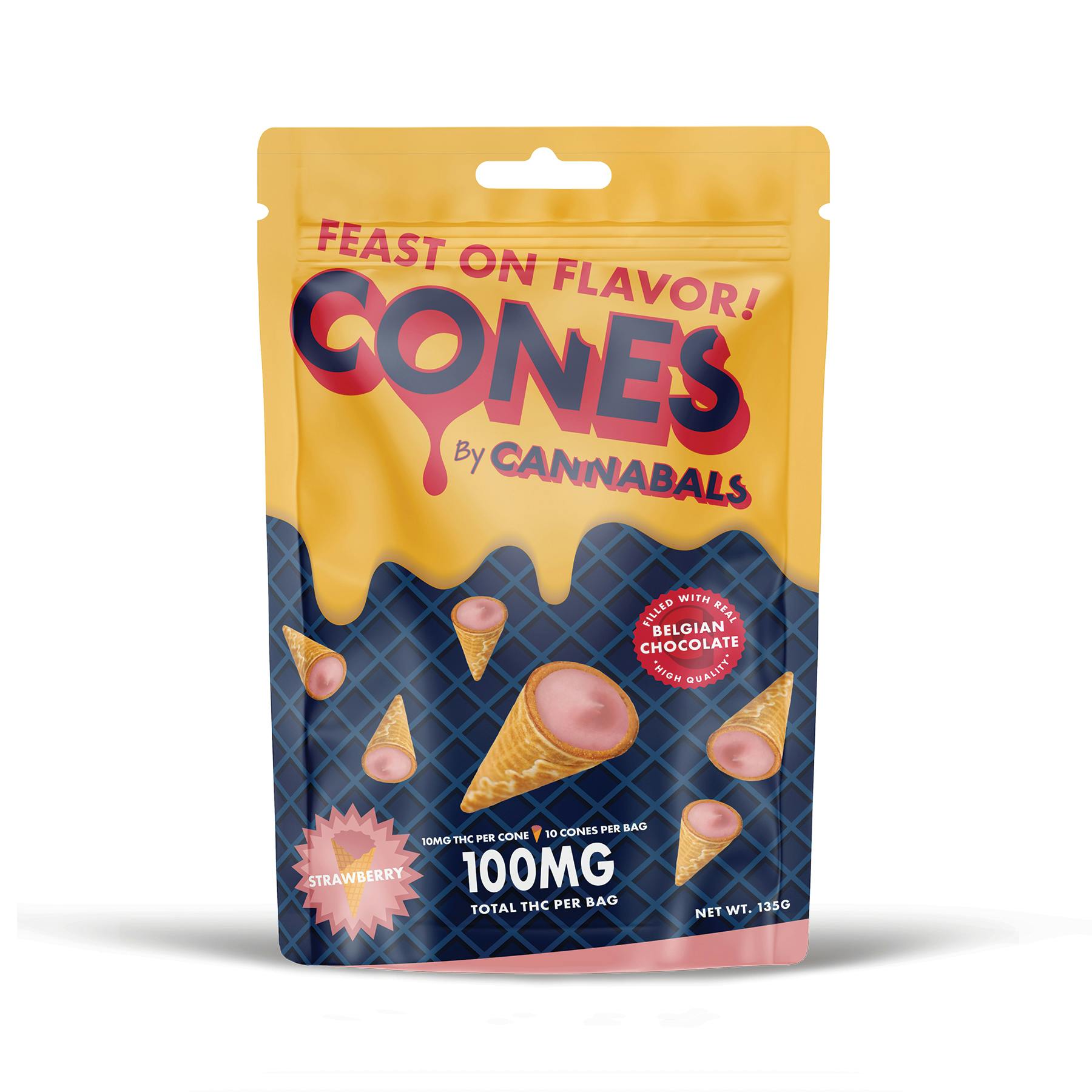 Product Cannabals - Strawberry Chocolate Cones - 100mg