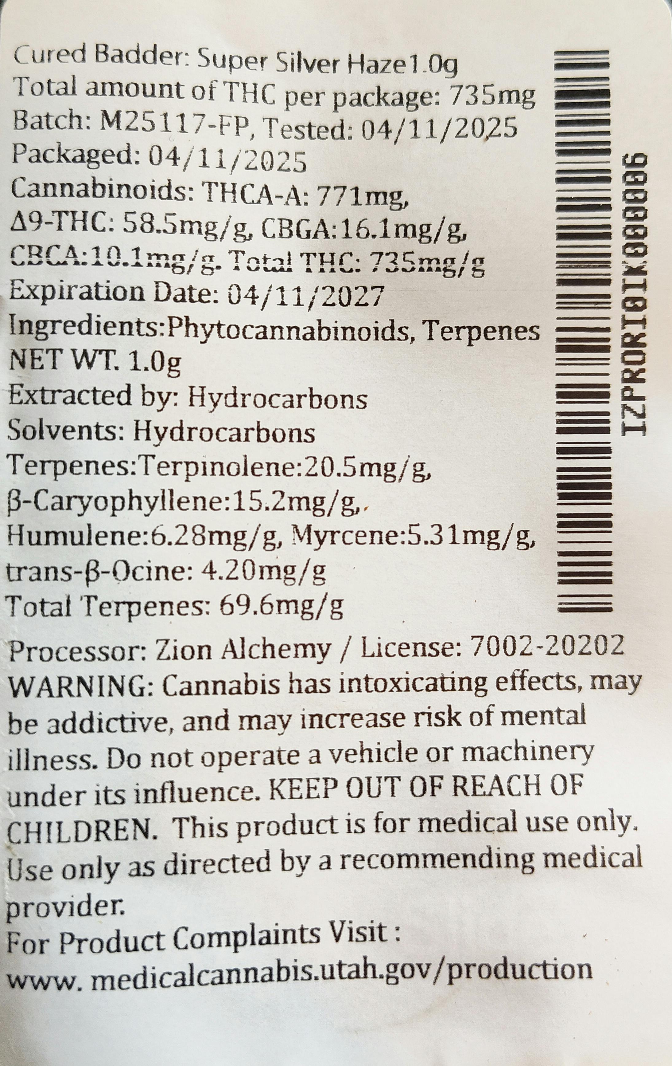 Super Silver Haze Badder