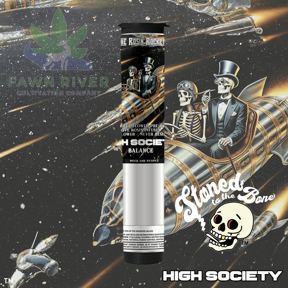 Stoned to the Bone - 1.3g Live Rosin Infused Preroll - High Society