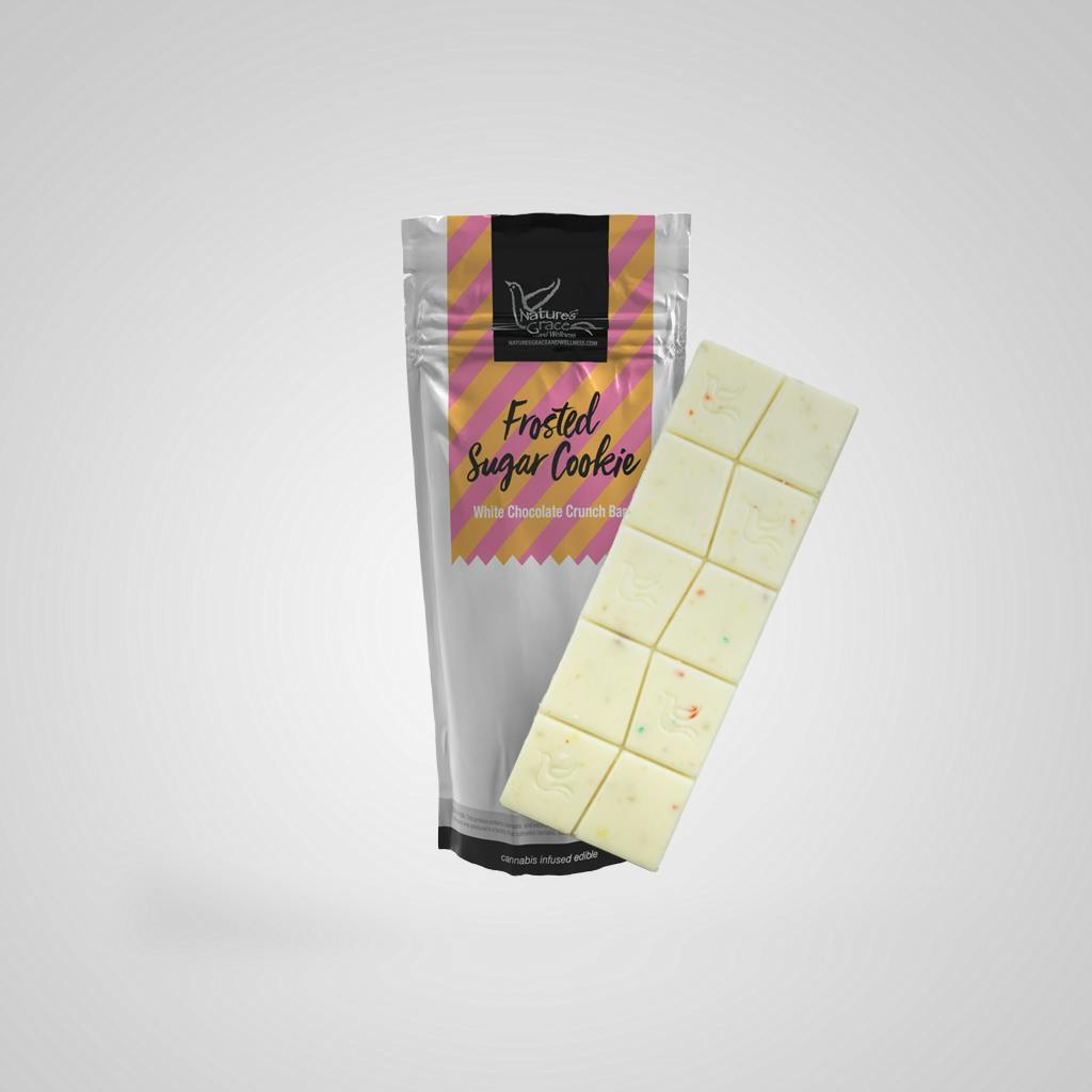 Frosted Sugar Cookie White Chocolate Crunch Bar 100mg