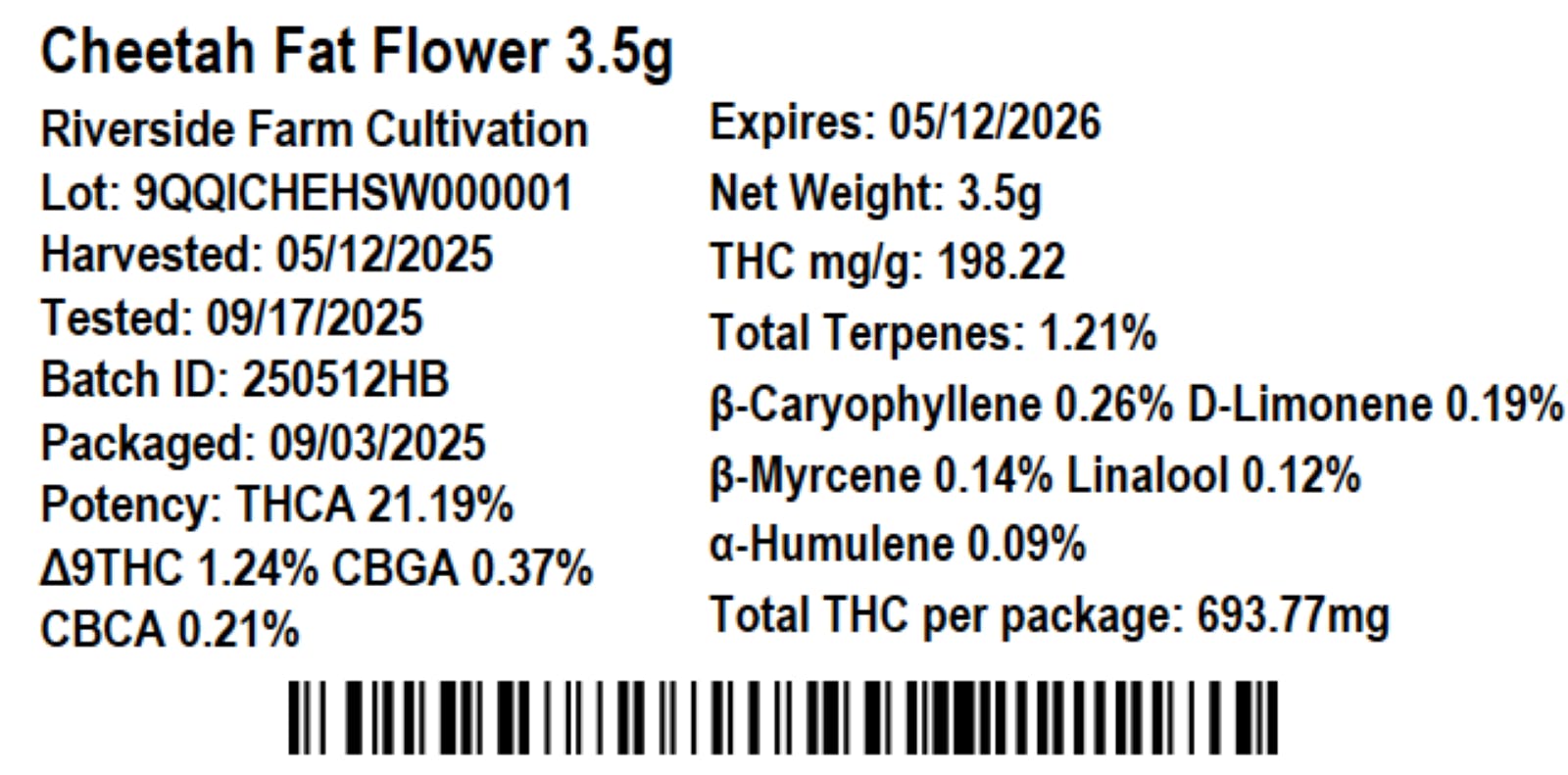 Cheetah Fat Whole Flower