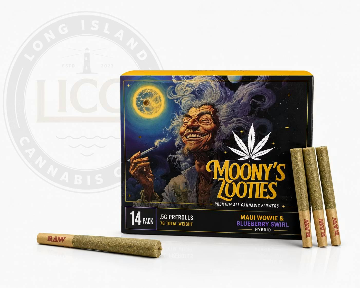 Product Moony Zooties - Maui Wowie+Blueberry Swirl - 7g - 14pk Prerolls