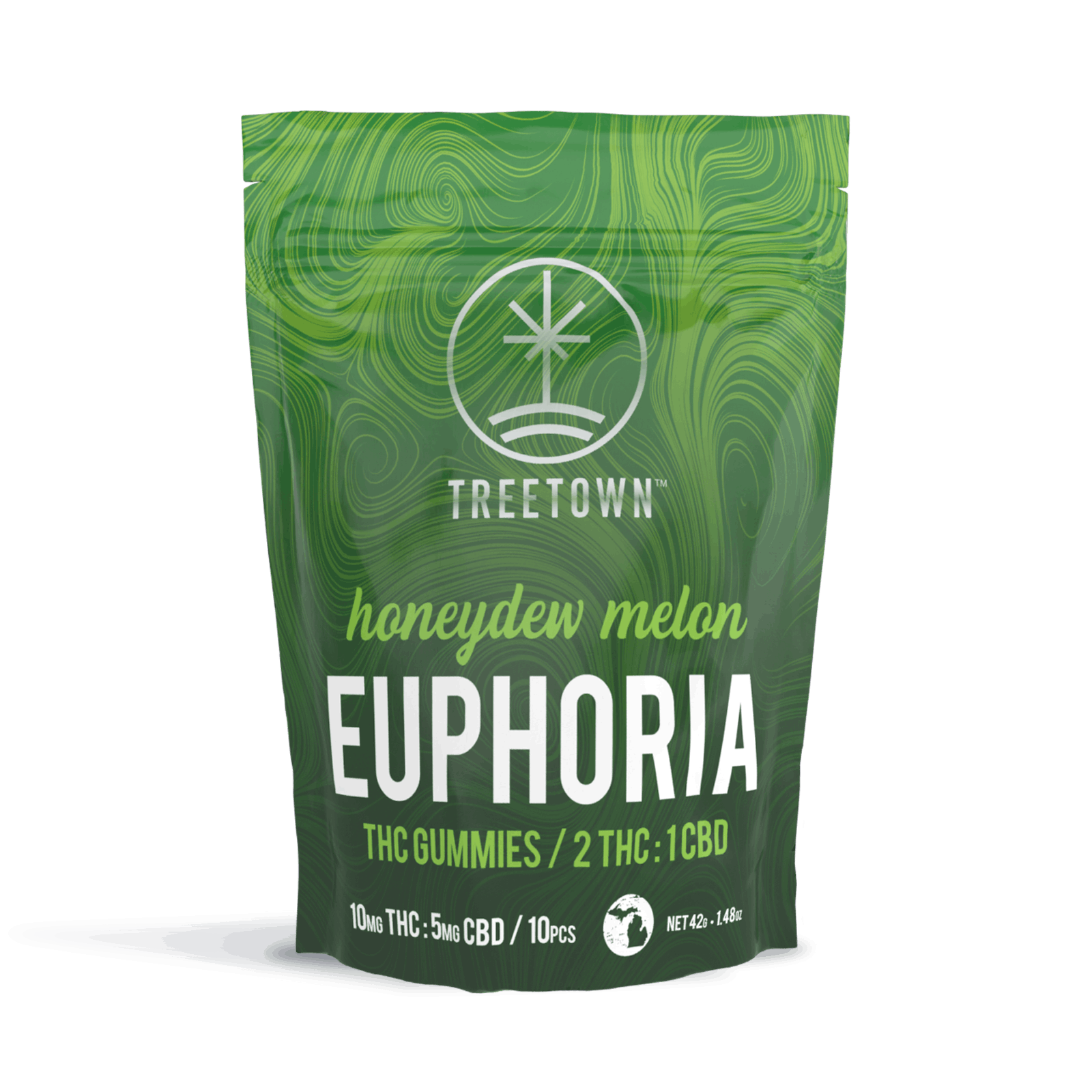Product: 2:1 Euphoria | Honeydew Melon | 10mg THC x 5mg CBD | 10pk | TreeTown