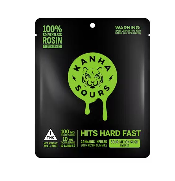 Sour Melon Rush Rosin Sours 100mg 10pk
