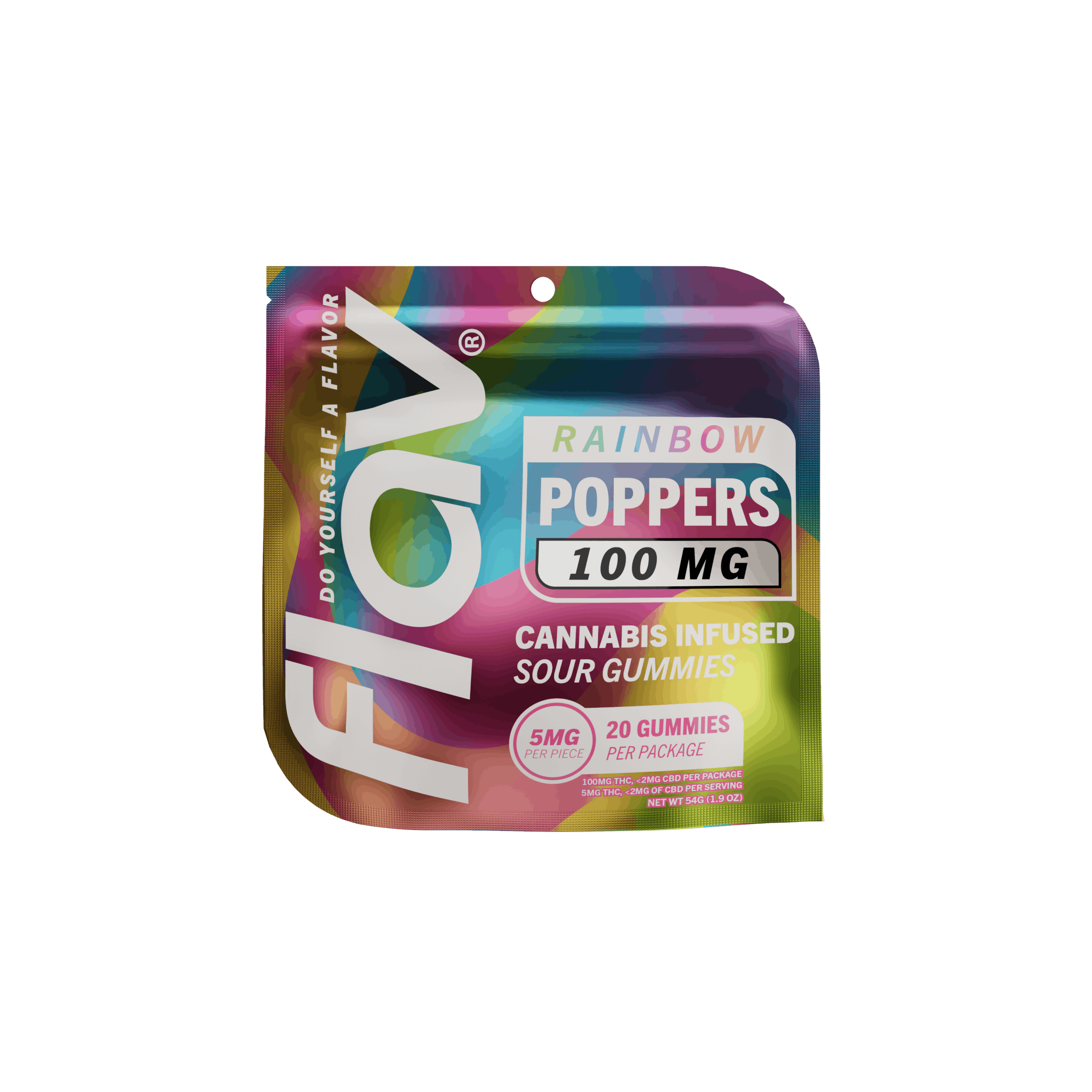 Sour Gummy Poppers - Rainbow - 100mg - Live Resin