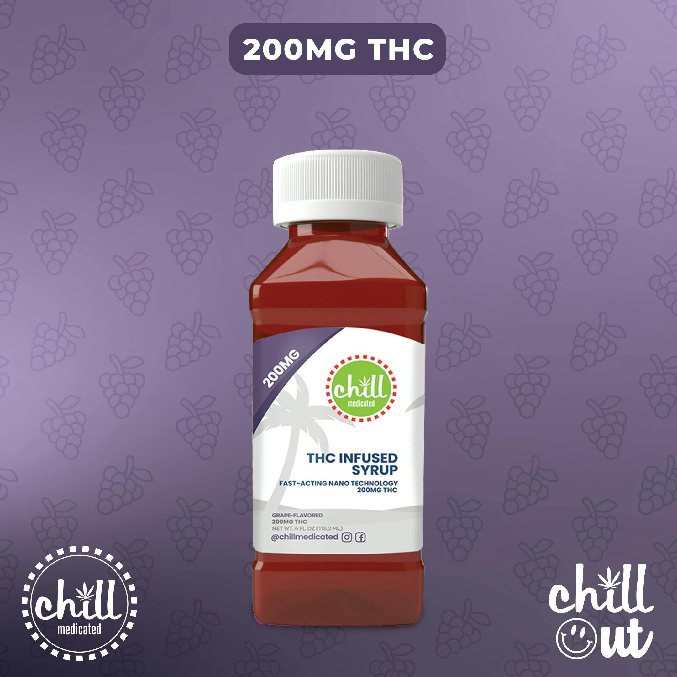 Chill Medicated CHILL MEDICATED | GRAPE - MEDICATED SYRUP | 200MG — EDIBLES