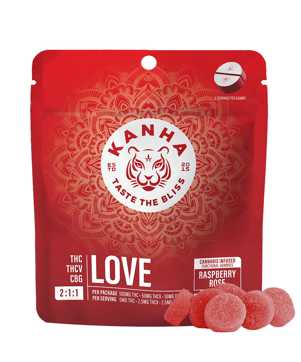 Kanha Love Raspberry Rose | 2:1:1 THC:THCV:CBG | Hybrid | 10pk ...