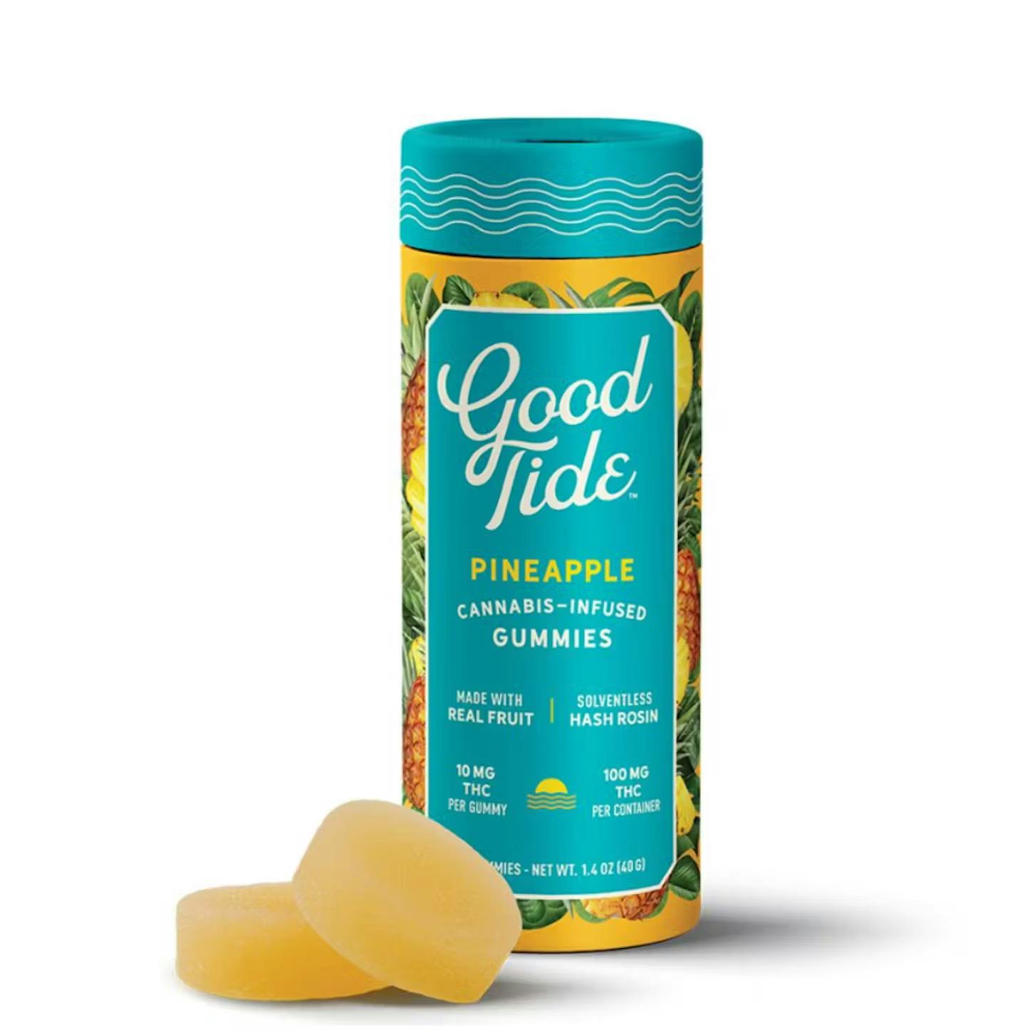 Product: Good Tide - Live Rosin Gummies - Pineapple Sativa - 200mg THC