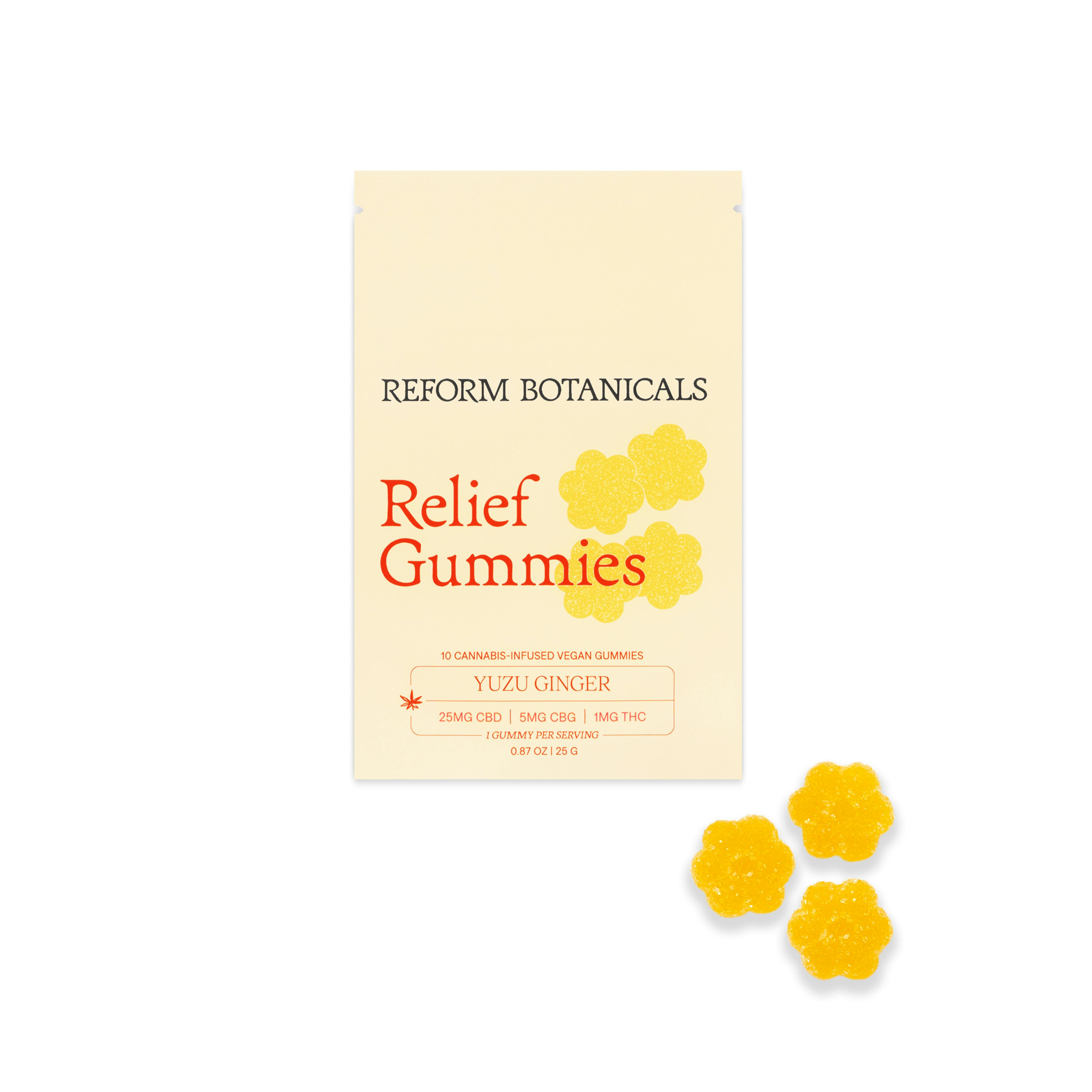 Reform Botanicals | Yuzu Ginger (RELIEF) | CBD Gummies | 10pk
