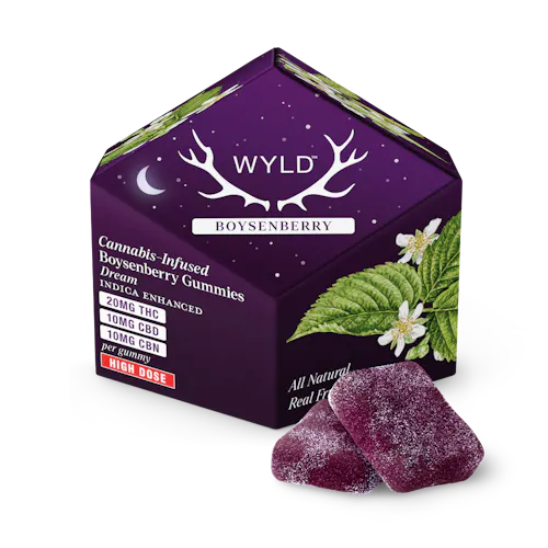 Wyld Boysenberry 2:1:1 Gummies 200mg THC/100mg CBD/100mg CBN Rec-active