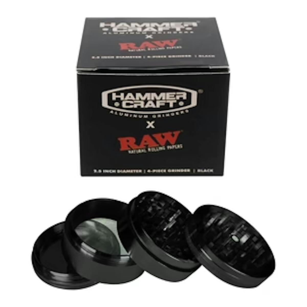 Photo of Hammercraft x Raw l Aluminum Grinder Black l 2.2in