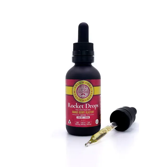 Treeworks Rocket Drops Mango Berry Blastoff 3 CBG : 2 THCv : 1 THC 25ml/100mg (sativa, flavored, 2.8g)