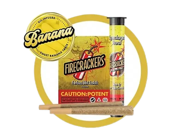 Firecrackers Banana Candy 5pk Infused Prerolls 1/8oz Pre-rolls