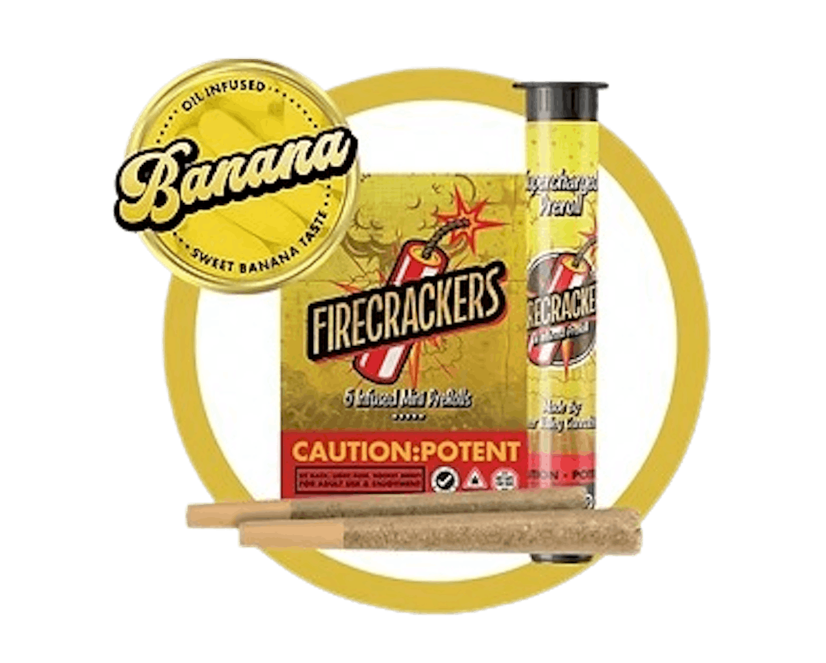 Photo of Firecrackers Banana Candy 0.7g 5pk Infused Prerolls
