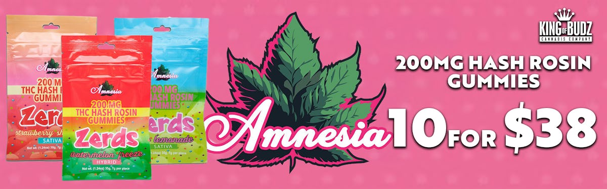 Amnesia 200MG Zerds Gummies 10 For $38