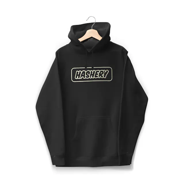 Hashery Hoodie Logo Black L (hybrid, apparel)