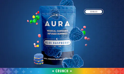 Aura | Blue Raspberry Crunch Gummies + CBN | 550mg | Indica-2