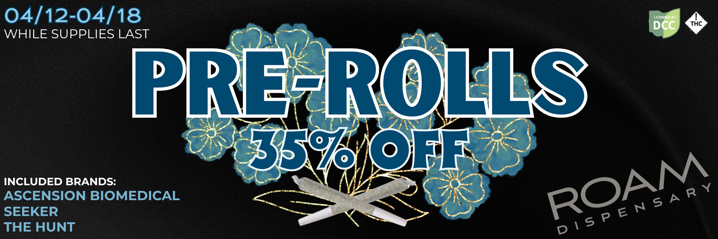35% off Pre-Rolls from Ascension Biomedical, Seeker and The Hunt