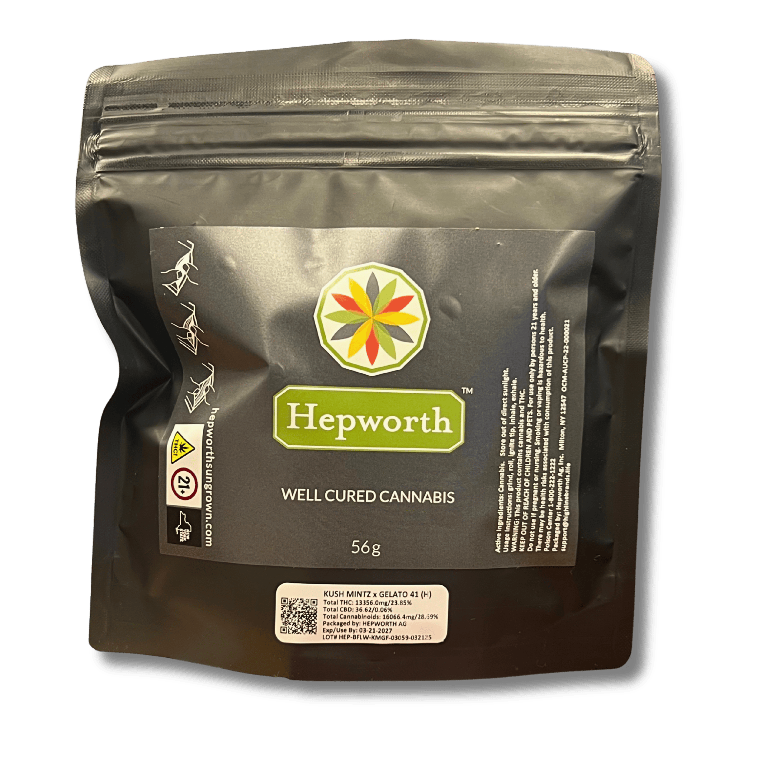 Hepworth - Kush Mintz x Gelato 41 - 56gHepworthHybridTHC: 23.85%