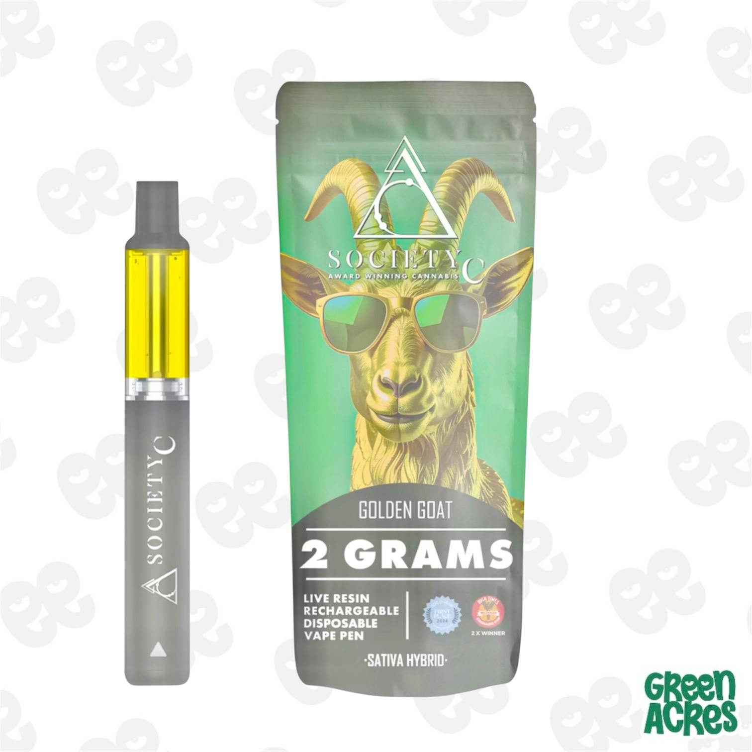 The SC: Golden Goat 2G Live Resin Vape Disposable | Green Acres - Inkster