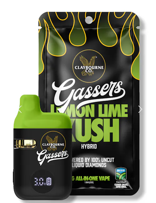 Claybourne Co. Claybourne Gassers AIO - Lemon Lime Kush — Los Angeles weed at LAXCC