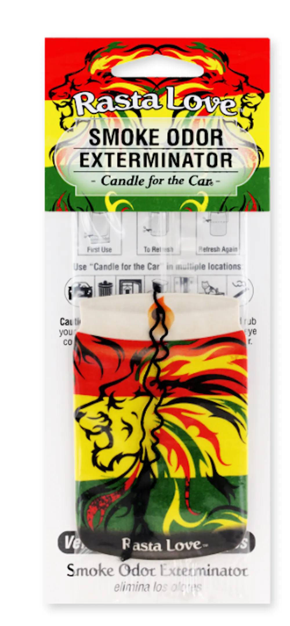 Product Smoke Odor Exterminator Candle for the Car RASTA LOVE