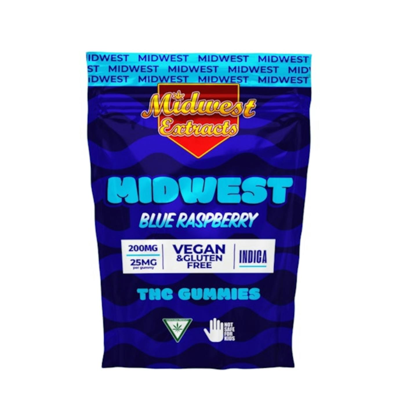 Midwest Extracts | Gummies - 200mg - Blue Raspberry (Indica)