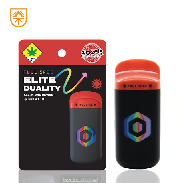 Meet Duality, the premium all-in-one vape from Full Spec. Crafted with 100% Live Resin from our renowned LRE labs, Duality delivers unmatched flavor and full-spectrum effects without any distillate, cured resin, or added flavor.

Engineered for performance, its battle-tested hardware ensures consistent vapor clouds and exceptional cannabis flavor. Featuring the world’s first universal magnetic design, Duality lets you combine two devices effortlessly—no side A or B confusion here! Whether you prefer sativa-forward or indica-forward genetics, or want to mix and match, Duality offers infinite possibilities for true cannabis enthusiasts.