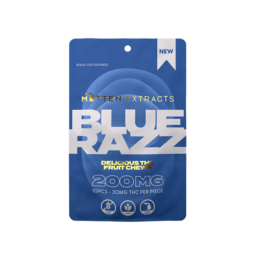 Mitten Extracts | 200mg THC Gummies | Blue Raz