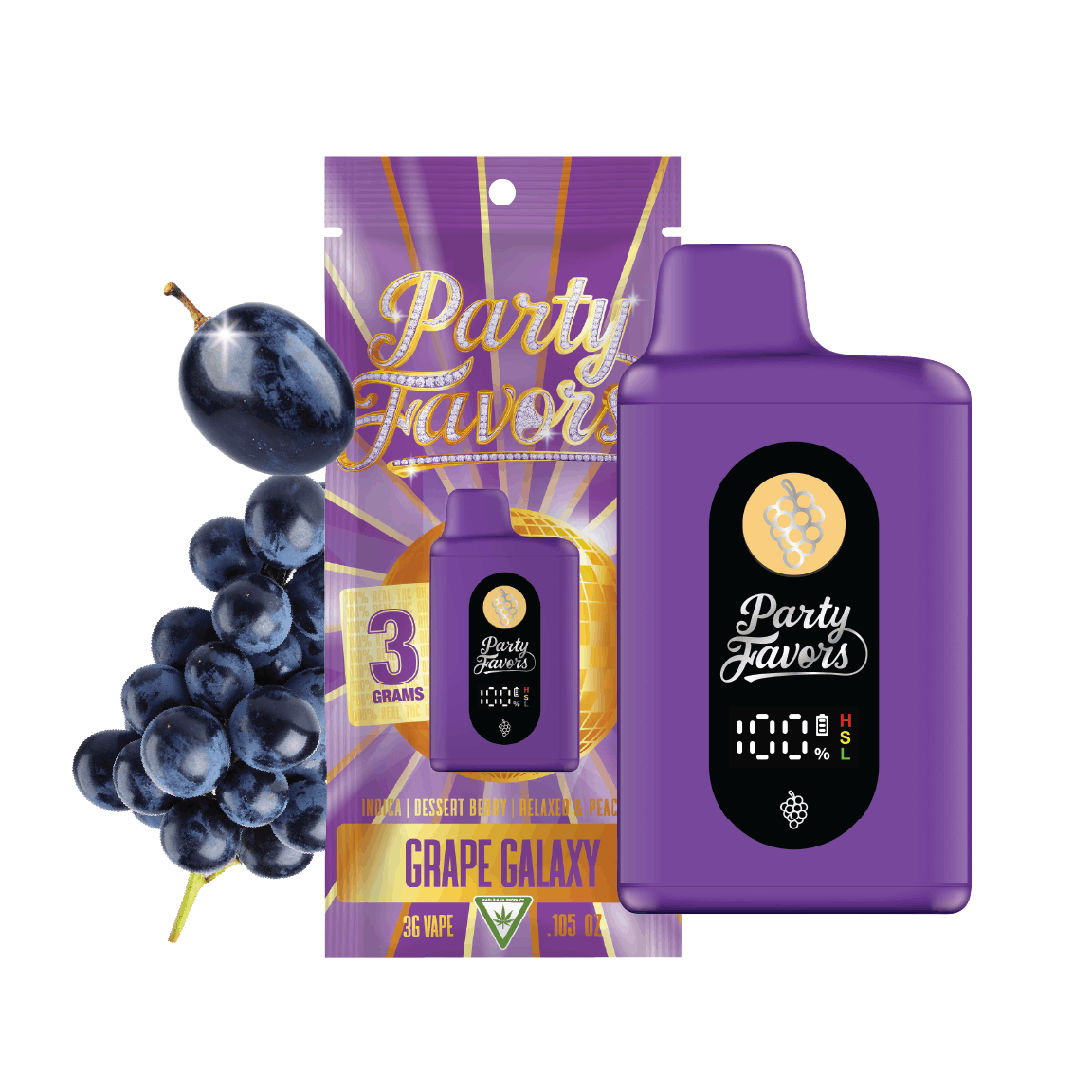 Party Favors | Grape Galaxy Juice Box All-In-One Disposable | 3g