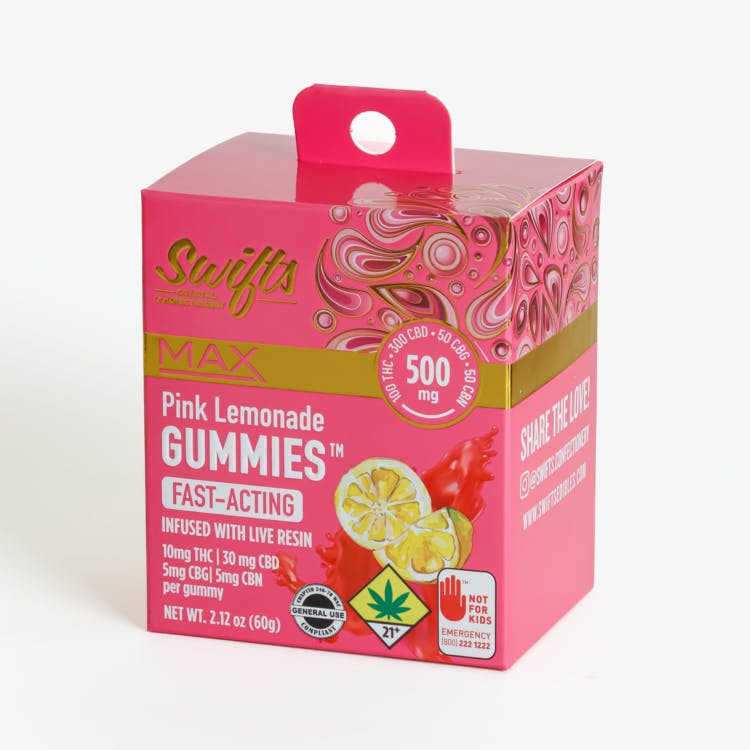 Swifts: CBD 3:1 MAX Pink Lemonade Gummies - 10pk
