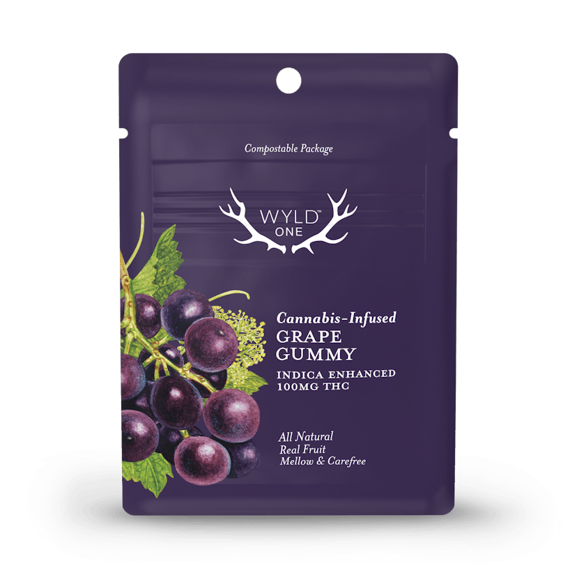 WYLD One Grape Gummy 100mg Indica