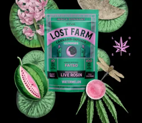 LOST FARM | WATERMELON | SOLVENTLESS LIVE ROSIN GUMMIES | 100MG-active