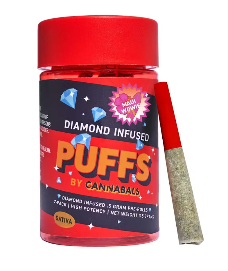 Product Diamond Infused Preroll | Maui Wowie (S) | .5g 7pk Total) | Cannabals