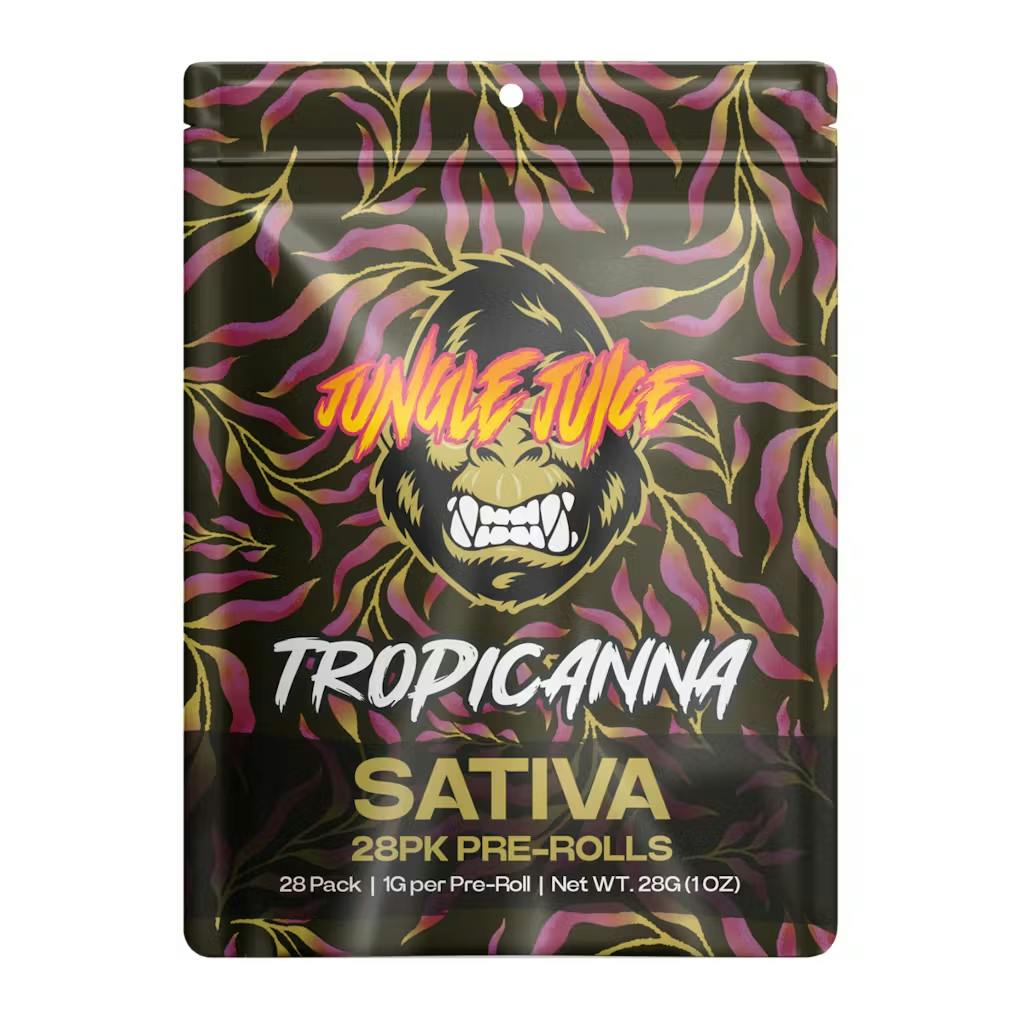 Product: Jungle Juice | Tropicana 1g Pre-Roll 28g Pack