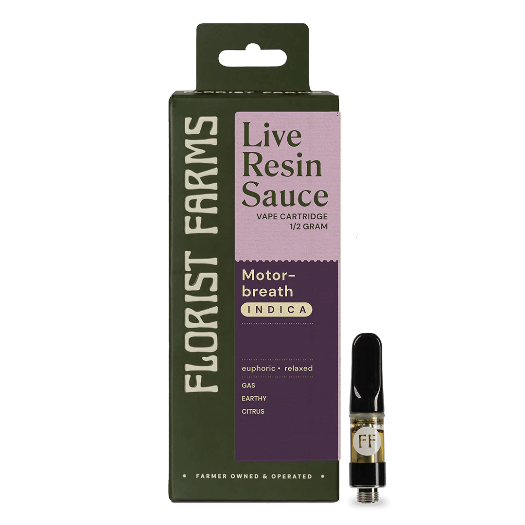 Florist Farms Motorbreath Live Resin Sauce Cartridge .5g Sacred Bloom