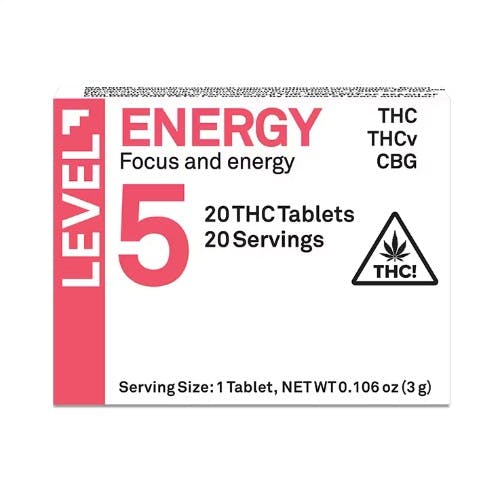 LEVEL 5 | Energy Protab THC:THCv:CBG | 20pk Tablets | 5mg