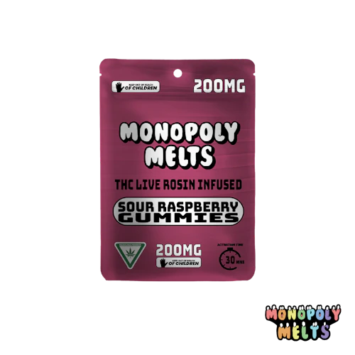 Monopoly Melts - 200mg Hash Rosin Gummies – Sour Raspberry