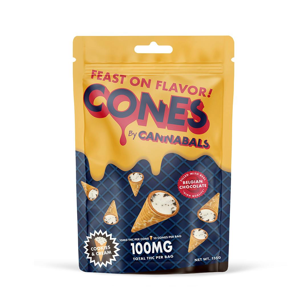 Cookies & Cream Chocolate Cones - 100mg